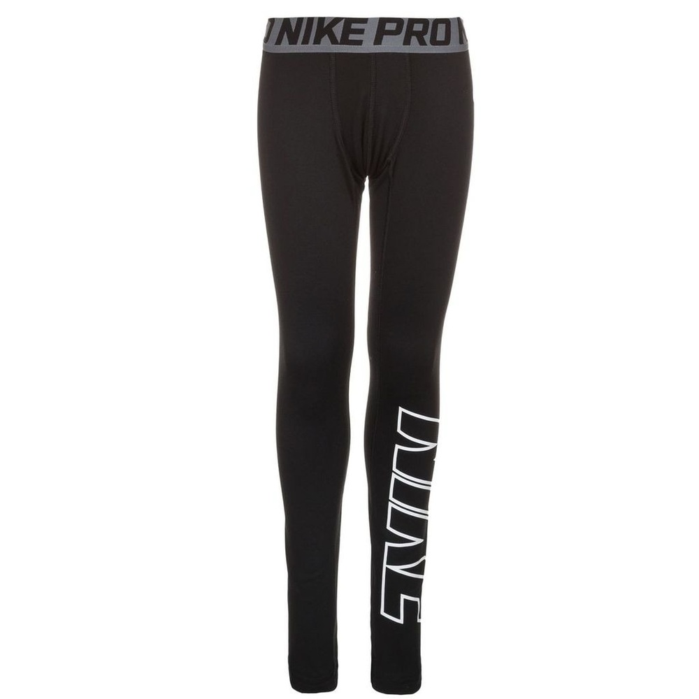 NIKE PRO Kids Black Compression Pants Athletic Leggings Long-John’s